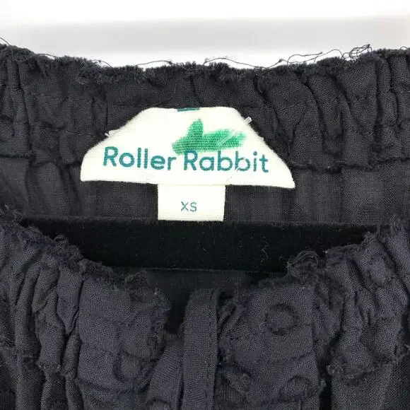 Roller Rabbit Dress Women's XS Arista Mini Long Sleeve Black Drop Waist Lace - Picture 5 of 6